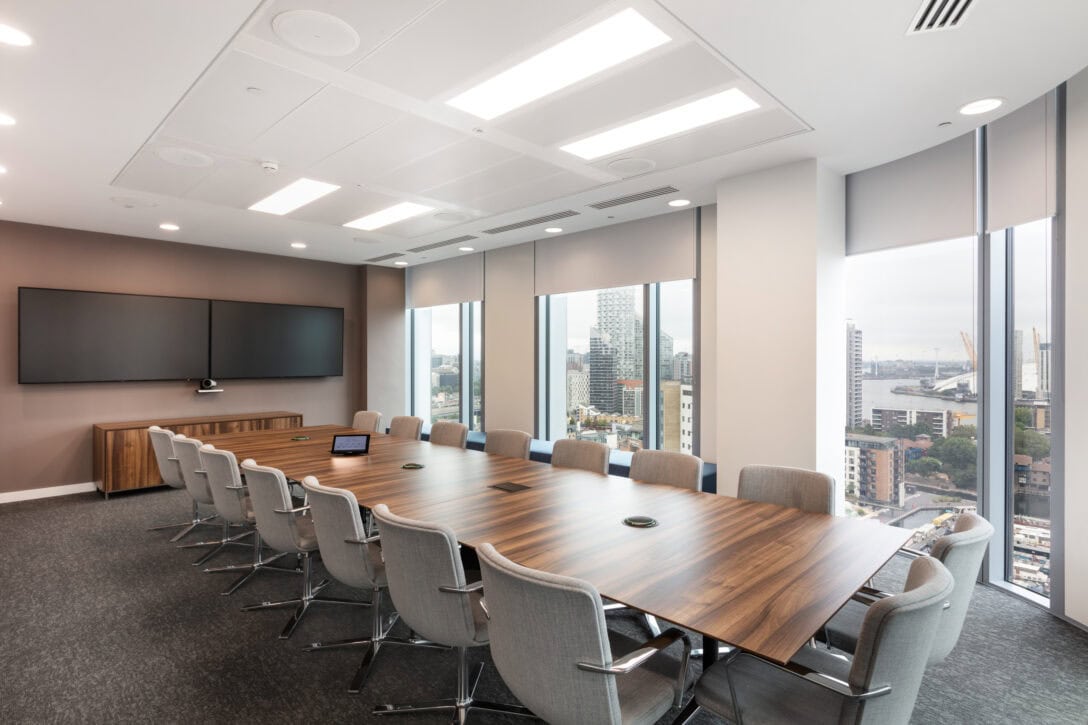 Boardroom with a view of the O2 arena